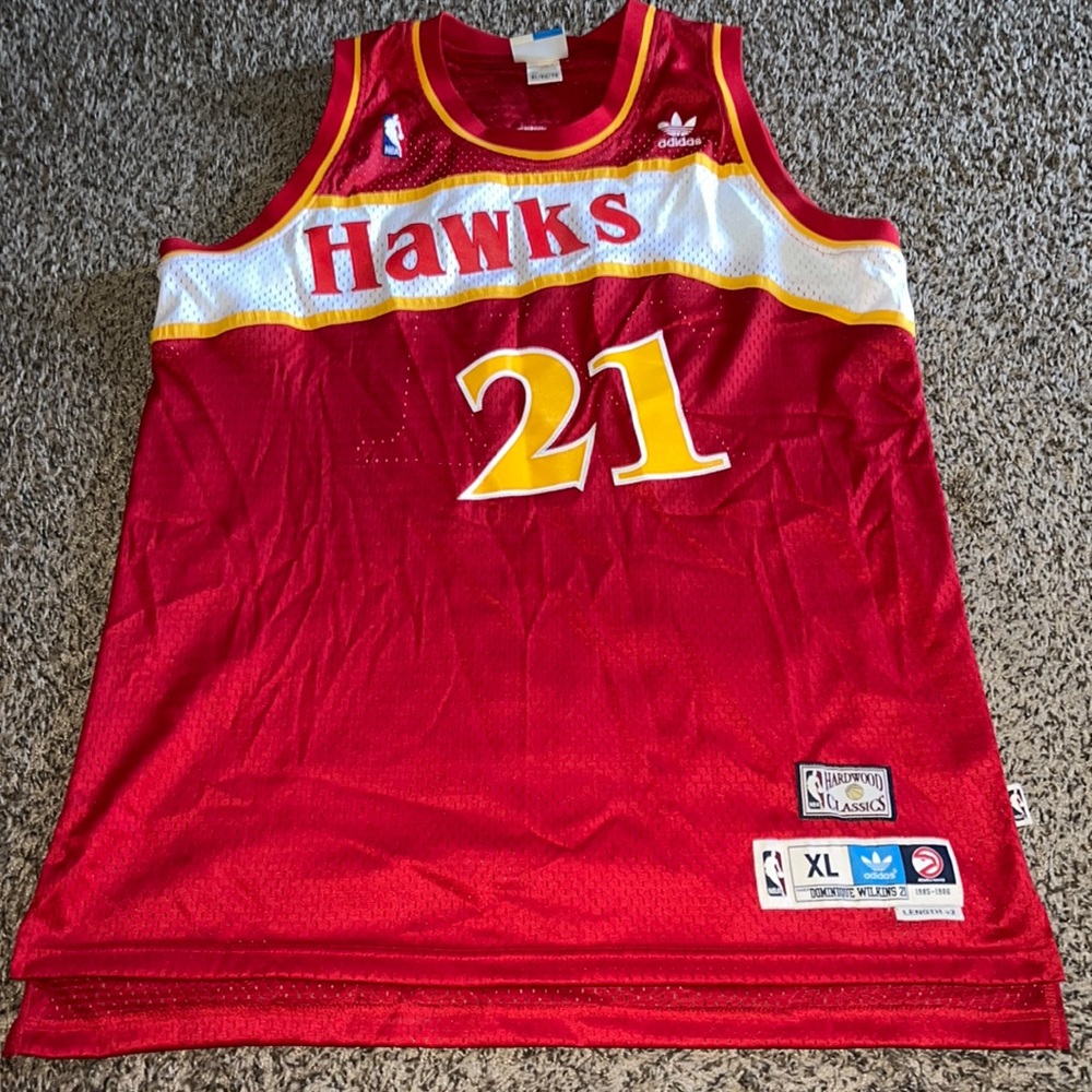 Adidas Dominique Wilkins Atlanta Hawks Hardwood Classics Swingman Jersey Sz XL